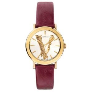 1-7_93db3baf-746b-433f-9832-591947356692 Versace Virtus White Dial Red Leather Strap Watch for Women - VEHC00219