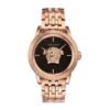 Versace Palazzo Empire Black Dial Rose Gold Steel Strap Watch for Men - VERD00718