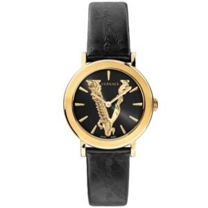 1-8_b522f88b-8f70-4b44-b27a-0b86c3159b30 Versace Virtus Quartz Black Dial Black Leather Strap Watch for Women - VEHC00119