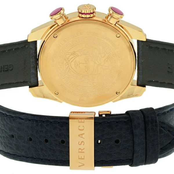 136200-3_5330ff60-1698-434a-b3a1-5235ddac0754 Versace V-Ray Blue Chronograph Blue Dial Blue Leather Strap Watch for Men - VDB030014