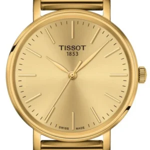 163681 Tissot Everytime Lady Gold Dial Gold Mesh Bracelet Watch for Women - T143.210.33.021.00