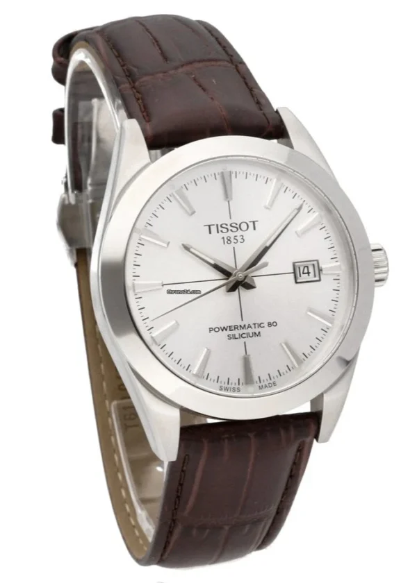18288045-p0b27jqsk6pwktyv8r9vbmmb-ExtraLarge Tissot Gentleman Powermatic 80 Silicium Silver Dial Brown Leather Strap Watch For Men - T127.407.16.031.01