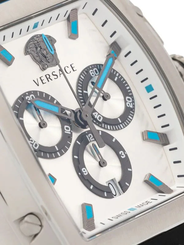 19908080_50798603_600 Versace Dominus Chronograph Silver Dial Black Rubber Strap Watch For Men - VE6H00123