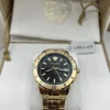1_64f76320-73cb-4752-8b6d-cc15369543e0 Versace Hellenyium Quartz Black Dial Gold Steel Strap Watch For Men - VE3A00820