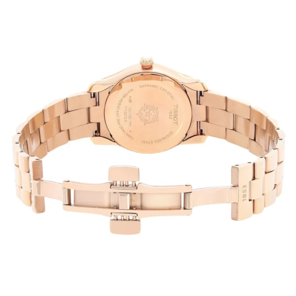 1e46ffda-6e95-4e2d-8be1-e5b4c01ee9ca.ed7bd5759e08bb5d81dd52fa9787a39f Tissot T Wave Anthracite Dial Rose Gold Steel Strap Watch For Women - T112.210.33.061.00