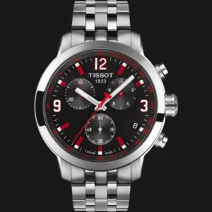 Tissot PRC 200 Asian Games Special Edition Black Dial Silver Steel Strap Watch For Men - T055.417.11.057.01