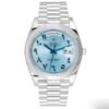 ROLEX DAY-DATE ARABIC WATCH BLUE WITH STAINLESS STEEL SILVER BELT