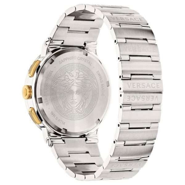 Versace Greca Quartz Blue Dial Silver Steel Strap Watch For Men - VEZ900221