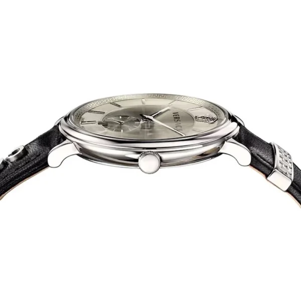 20200213155711_9305982 Versace V-Circle Silver Dial Black Leather Strap Watch for Men - VEBQ01219