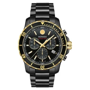 21002111_0_9cf006b8-b1cb-418d-a1a9-0189e7e5edcd Movado Series 800 Chronograph Black Dial Black Steel Strap Watch For Men - 2600180