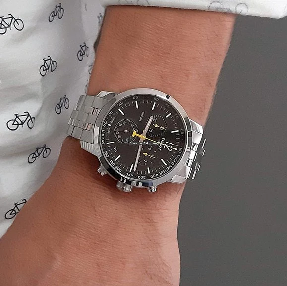 26063268-23p90uoo9jvcjhjyyotcfp2d-ExtraLarge Tissot PRC 200 Chronograph Black Dial Silver Steel Strap Watch For Men - T055.417.11.057.00