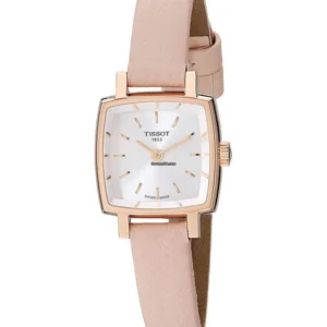 Tissot T Lady Lovely Square White Dial Pink Leather Strap Watch For Women - T058.109.36.031.00