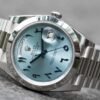 ROLEX DAY-DATE ARABIC WATCH BLUE WITH STAINLESS STEEL SILVER BELT