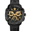 3179240_fpx Versace Dylos Chronograph Black Dial Black Rubber Strap Watch for Men - VQC020015