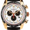 3350547_fpx Versace V-Ray Chronograph White Dial Black Leather Strap Watch for Men - VDB040014