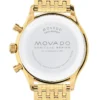 3650015_back_6ff9fb19-9b6e-4432-aea0-d953283388ae Movado Heritage Calendoplan Blue Dial Gold Steel Strap Watch for Men - 3650015