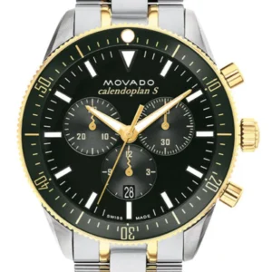 Movado Heritage Calendoplan Chronograph Green Dial Two Tone Steel Strap Watch For Men - 3650167