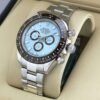 ROLEX OYSTER PERPETUAL SUPERLATIVE CHRONOMETER OFFICIALLY CERTIFIED COSMOGRAPH DAYTONA PLATINUM CHRONOGRAPH WATCH BLUE WITH STAINLESS STEEL SILVER BELT