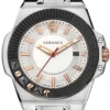 393_2 Versace Chain Reaction Quartz White Dial Black Rubber Strap Watch for Men - VEDY00219