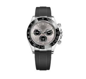 ROLEX OYSTER PERPETUAL SUPERLATIVE CHRONOMETER OFFICIALLY CERTIFIED COSMOGRAPH DAYTONE WATCH GRAY WITH RUBBER BLACK BELT