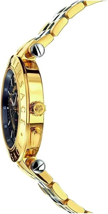 425x840 Versace V-Race Quartz Black Dial Gold Steel Strap Watch For Men - VEBV00519