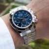 ROLEX PERPETUAL SUPERLATIVE CHRONOMETER OFFICIALLY CERTIFIED COSMOGRAPH DAYTONA WATCH BLUE WITH STAINLESS STEEL SILVER BELT