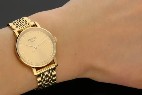 51897_e1278758-72fd-4214-b4d4-bc8803904630 Tissot Everytime Lady Gold Dial Gold Mesh Bracelet Watch for Women - T143.210.33.021.00