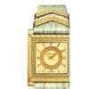 51DwYfaC2xL Versace DV-25 Gold Dial Off White Leather Strap Watch for Women - VQF030015
