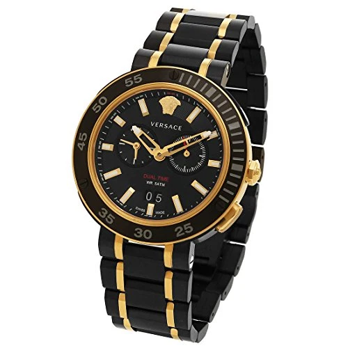 51RFTvHVDGL Versace V Extreme Pro Two Tone Dial Stainless Steel Strap Watch for Men - VCN040017