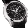 Tissot T Classic Couturier Chronograph Black Dial Black Leather Strap Watch For Men - T035.617.16.051.00