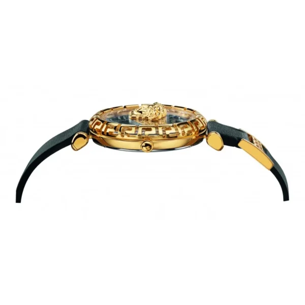 Versace Palazzo Empire Greca Black Dial Black Leather Strap Watch for Women - VEDV00119
