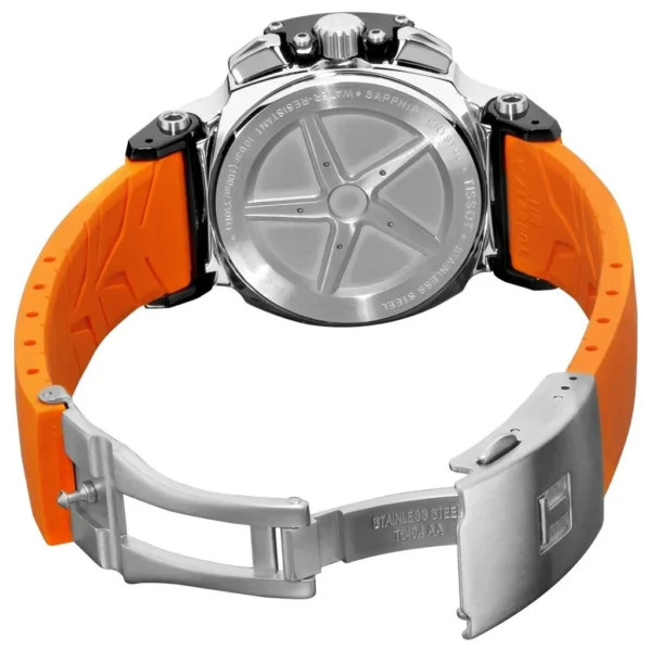 55627 Tissot T Race Chronograph Black Dial Orange Rubber Strap Watch for Women - T048.217.27.057.00