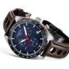 55776 Tissot PRS 516 Chronograph Blue Dial Brown Leather Strap Watch For Men - T100.417.16.041.00