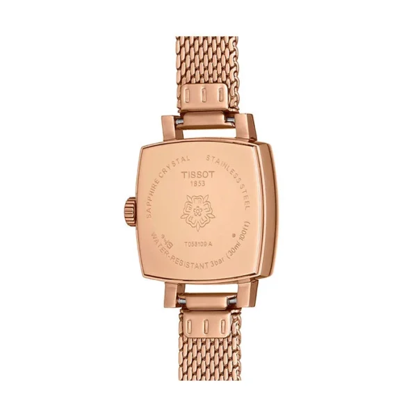 60706210dd837 Tissot Lovely Square Lady Quartz Rose Gold Dial Rose Gold Mesh Bracelet Watch For Women - T058.109.33.456.00