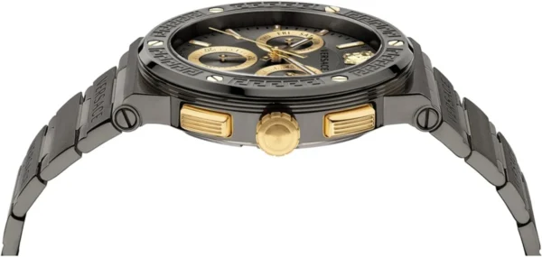 610-dWGDOgL._AC_UY1000 Versace Greca Icon Chronograph Black Dial Black Steel Strap Watch For Men - VEZ900521