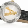 Versace Virtus Quartz White Dial Black Leather Strap Watch For Women - VET300421