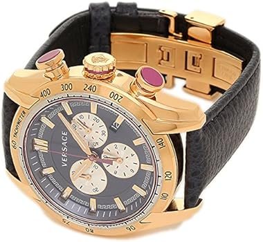 61TP6eqwT7L._AC_UY350_5e4e9b6b-006d-4005-8d20-7900f97bd812 Versace V-Ray Blue Chronograph Blue Dial Blue Leather Strap Watch for Men - VDB030014