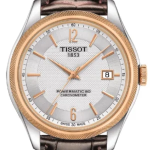 61XY2zYk5QL Tissot T Classic Ballade Powermatic 80 Lady Silver Dial Brown Leather Strap Watch For Women - T108.408.26.037.00