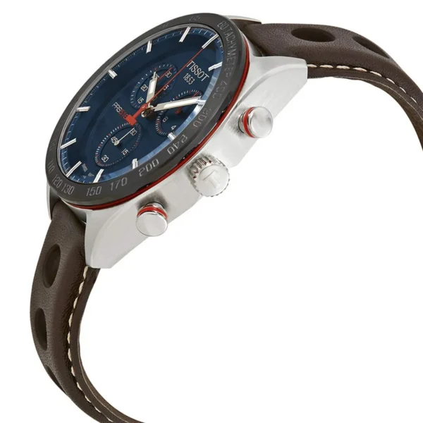 61ajrY6XoXL Tissot PRS 516 Chronograph Blue Dial Brown Leather Strap Watch For Men - T100.417.16.041.00
