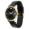 61ql_eB8-3L Movado Ultra Slim Black Dial Black Leather Strap Watch For Men - 0607087