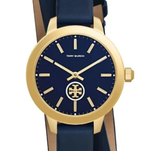 Tory Burch Collins Quartz Blue Dial Blue Leather Strap Watch for Women - TBW1303
