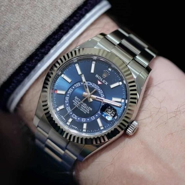 ROLEX Sky Dweller WATCH BLUE WITH STAINLESS STEEL SILVER BELT