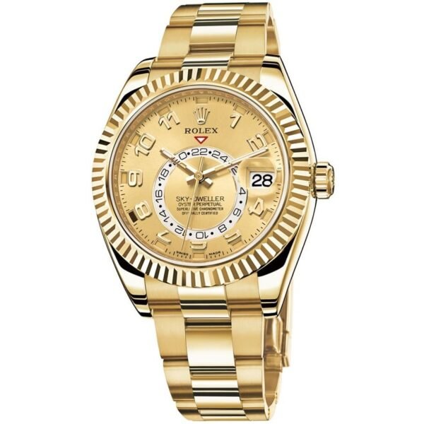 ROLEX Sky Dweller WATCH GOLD WITH STAINLESS STEEL GOLDEN BELT