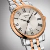 6d47c4f7-a909-450e-870b-a95efb6c6d88 Tissot Carson Premium Lady Silver Dial Two Tone Steel Strap Watch For Women - T122.210.22.033.01