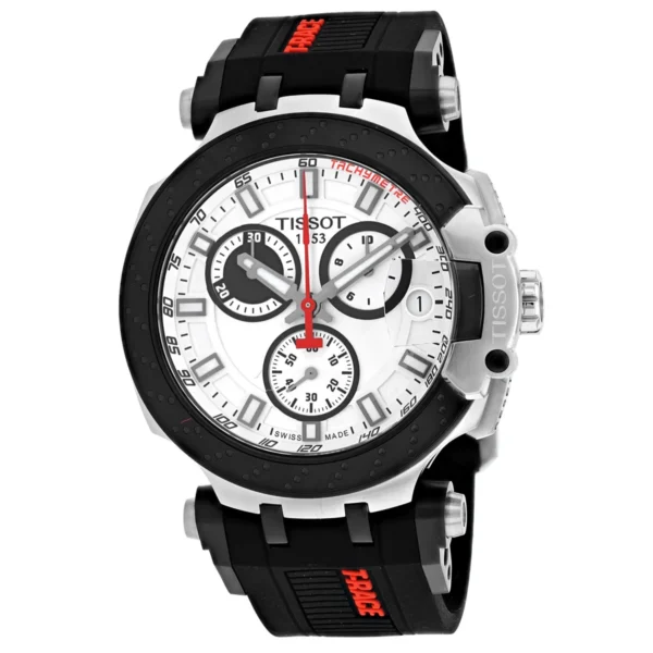 6d9bf3f1-7a91-4184-85f2-19bbf91cd49d_1.c071462902366d2376ff2f587b63989e Tissot T Race Chronograph White Dial Black Silicone Strap Watch For Men - T115.417.27.011.00