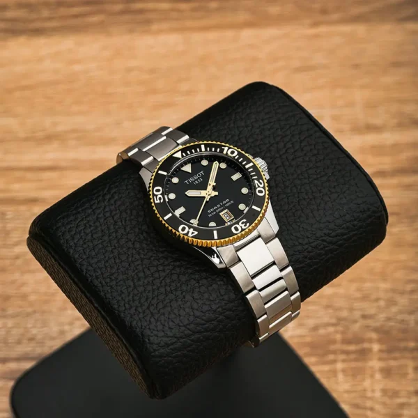 Tissot Seastar 1000 Black Dial Two Tone Steel Strap Watch for Women - T120.210.22.051.00