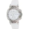 71TfEgBopQL Tissot T Race Lady Chronograph White Dial White Rubber Strap Watch for Women - T048.217.17.017.00