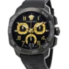 71q6wpgb4ZL Versace Dylos Chronograph Black Dial Black Rubber Strap Watch for Men - VQC020015