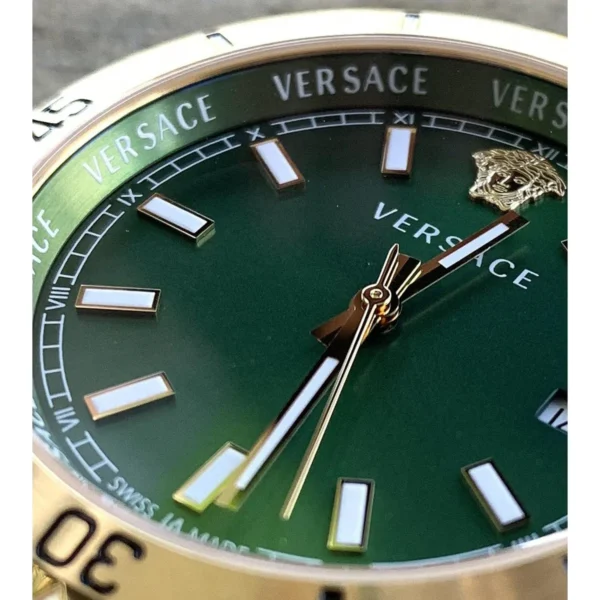 71sNDodrd4L_7f4afc6c-6157-4d67-8da0-5fdffb2a072a Versace Hellenyium Quartz Green Dial Two Tone Steel Strap Watch For Men - VE3A00720
