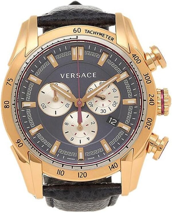 71v6O8j0eOL._AC_UY900_ee0e8b77-cf40-4742-9272-6a9199f37782 Versace V-Ray Blue Chronograph Blue Dial Blue Leather Strap Watch for Men - VDB030014